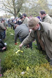 Auction underway - the scrum around the lines of mistletoe lots