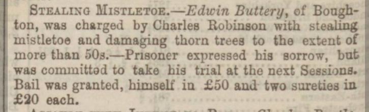Sheffield Daily Telegraph 30 Dec1869 Theft Worksop